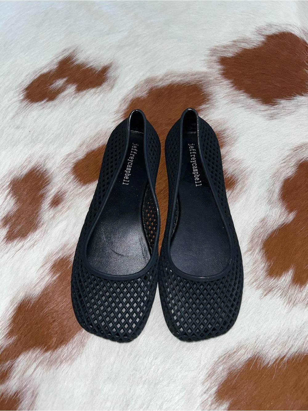 Jeffrey Campbell Black Mesh Ballet Flats